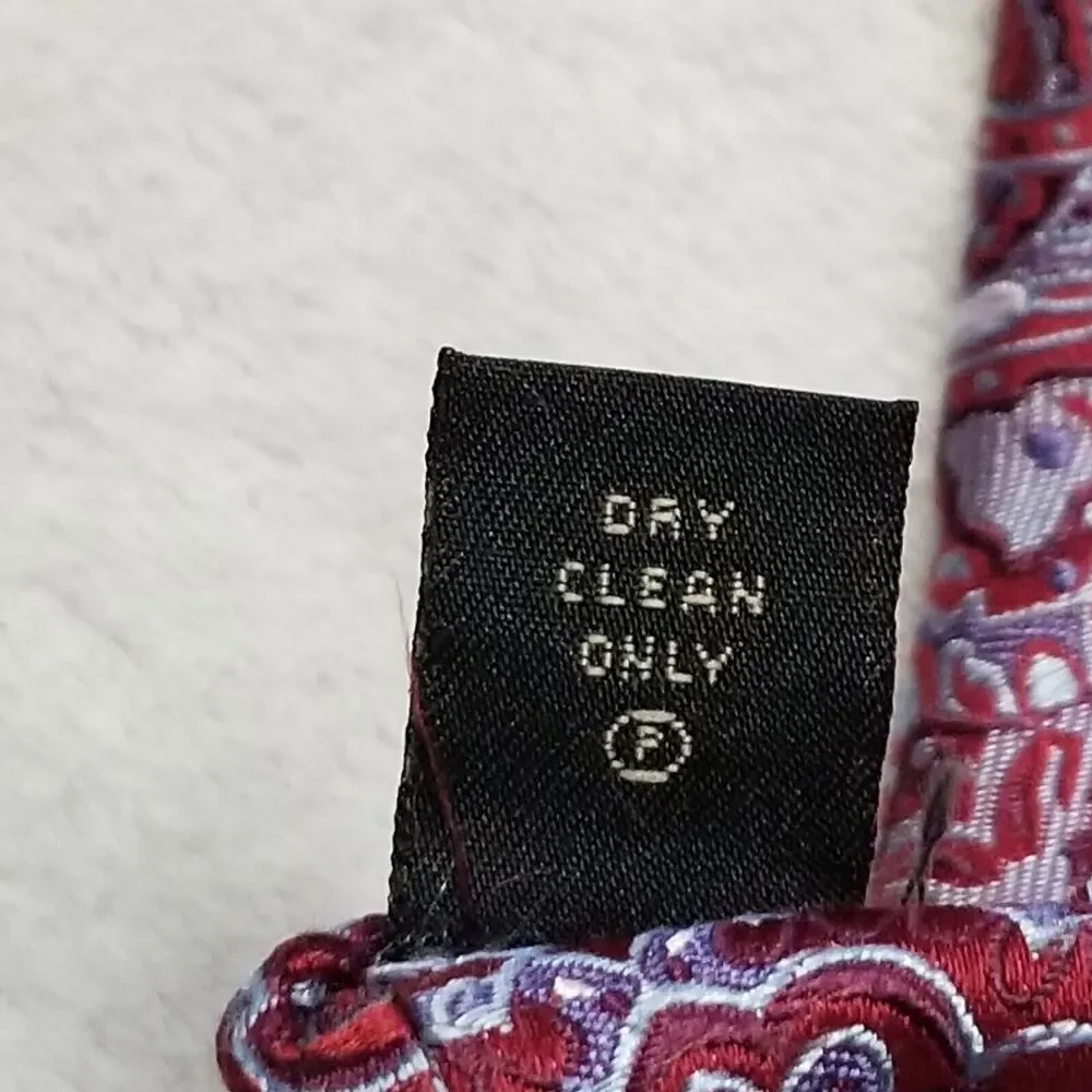 Tasso Elba Tie Silk Burgundy Handmade Paisley Classic Thick Office Business